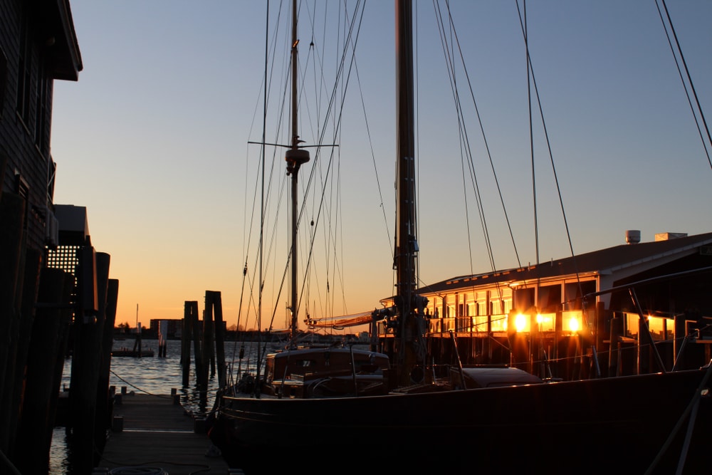 Gorgeous sunset view on the Newport Harbor, one of the best things to do when you stay at our Newport, RI Bed and Breakfast